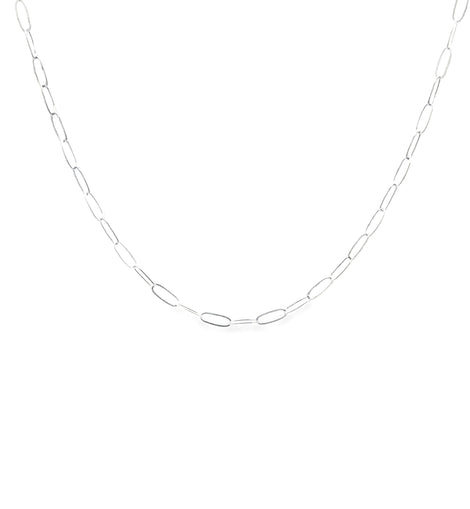 LS-332-01 Silver Paperclip Layering Chain